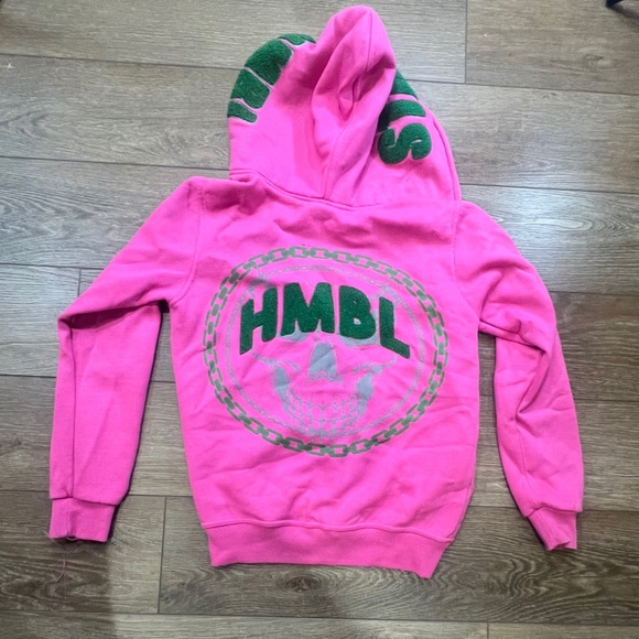 HMBL STAY HMBL Women's Full Zip Skull Hoodie, Women's, Size XS, Pink, Sweatshirt - Picture 16 of 16